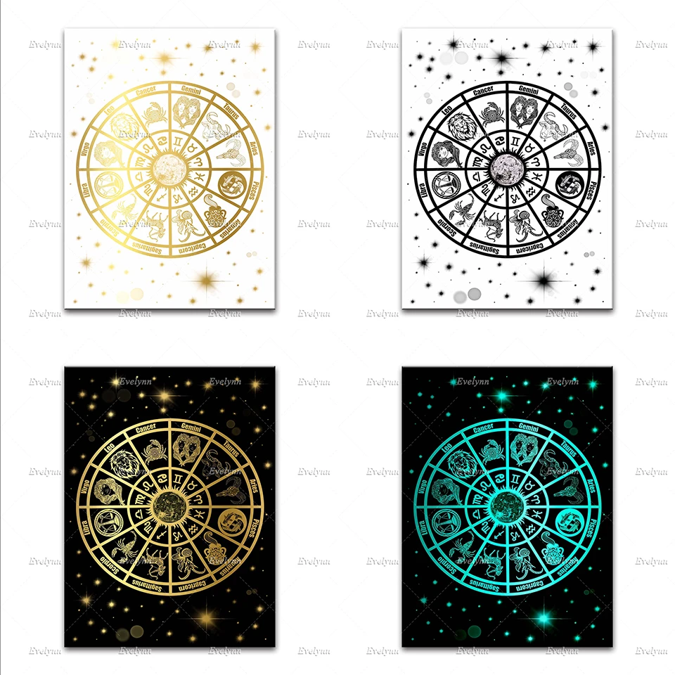 

The Zodiac Posters Cancer Taurus Gemini Aries Pisces Sagittarius Virgo Libra Leo Capricorn Scorpio Aquarius Home Decor Prints