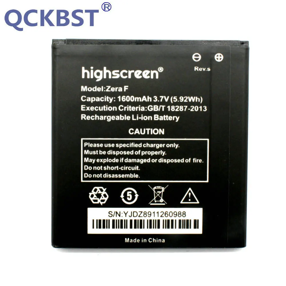 1600mAh (57*54*4mm) Высокое качество запасная батарея для мобильного телефона Highscreen Zera F