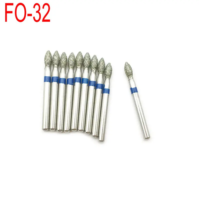 100 шт./10 комплектов Стоматологические алмазные дрели серии FO отбеливающие
