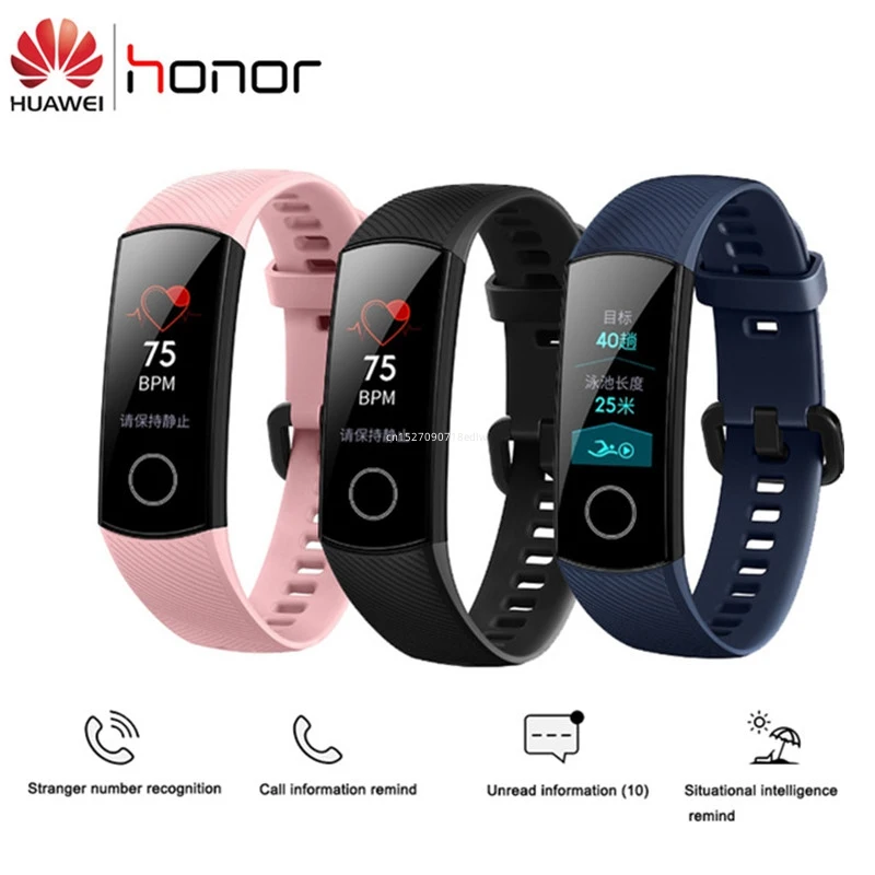 Смарт-браслет Huawei Honor Band 4 100% дюйма цветной сенсорный экран | Электроника