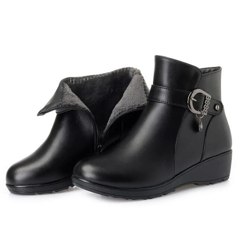 Новинка 2019 года Зимние сапоги Женская обувь Модные из натуральной кожи Размера