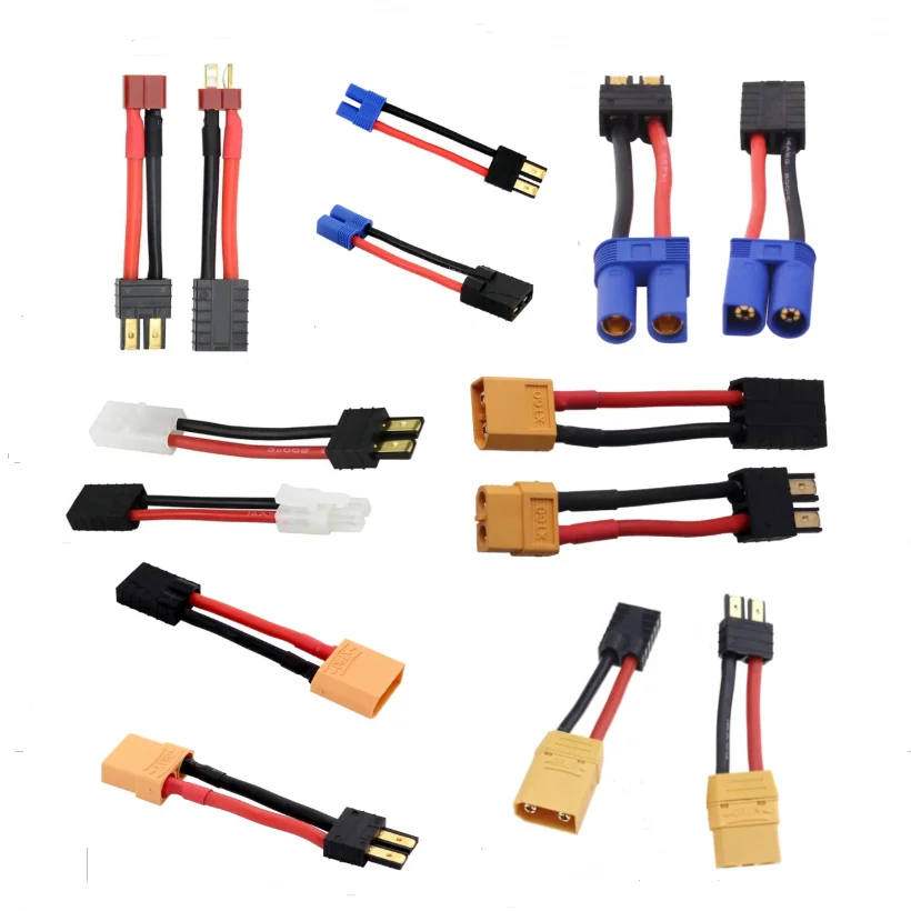 2 шт. 12awg 4 см TRX Штекерный гнездо toTamiya Deans EC3 EC5 XT60 XT90 с крышкой Штекерный гнездовой адаптер штекер для аккумулятора Rc ESC