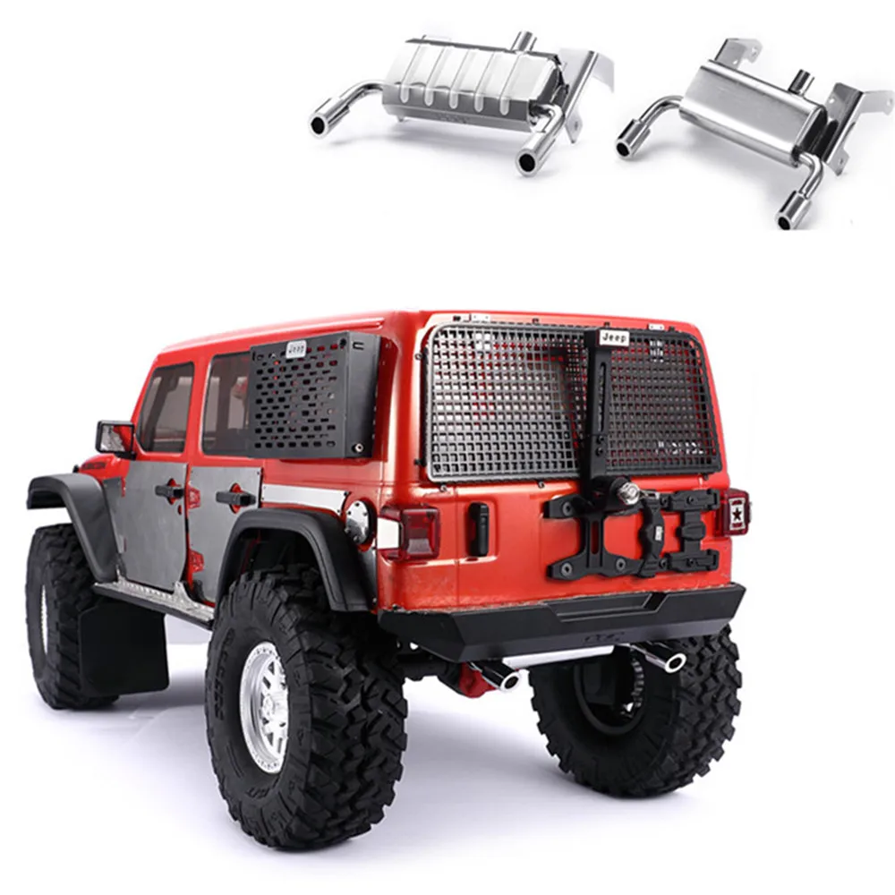 

The Durable Stainless Steel Double Outlet Fuel Tank Exhaust Pipe of RC Car Upgrade Part for AXIAL SCX10 III Wrangler