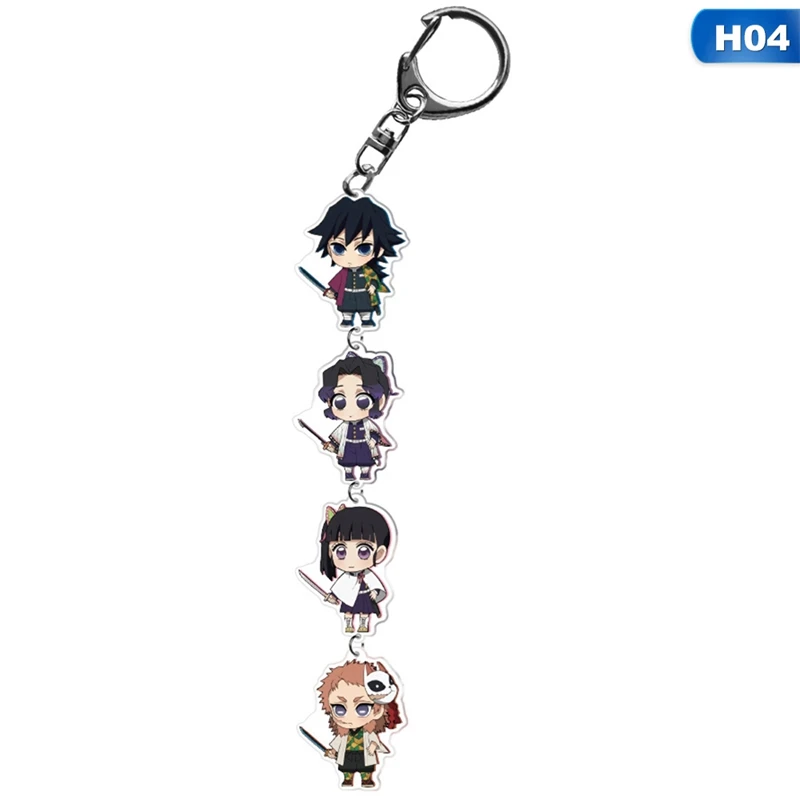 

Anime Demon Slayer Key Chain Holder Cosplay Two-sided Acrylic keychain Pendant Men Women Birthday Gift