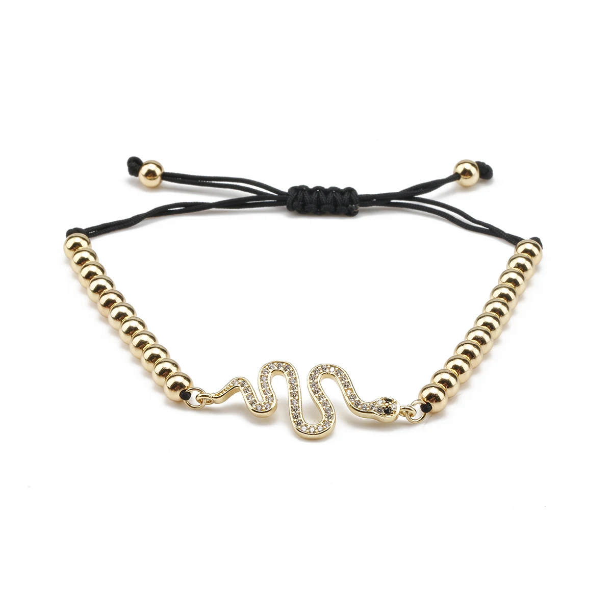 Женский браслет с фианитами класса ААА цвет черный | Украшения и аксессуары