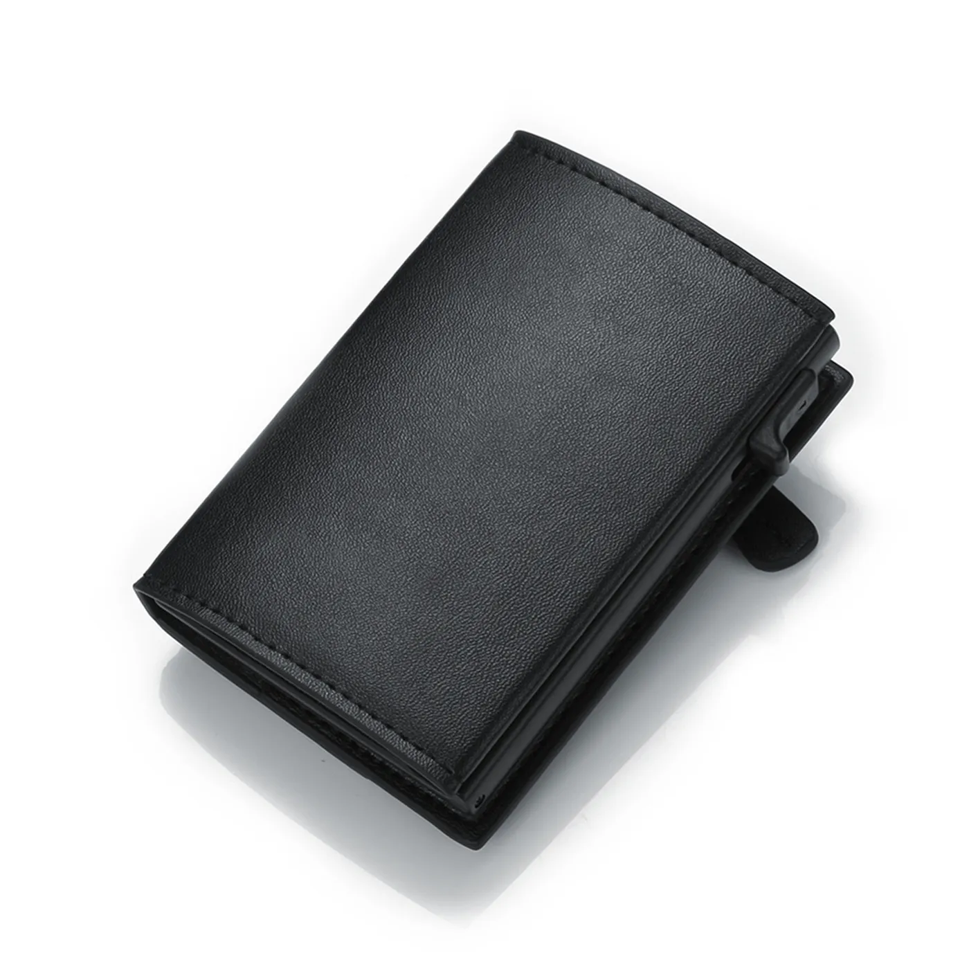 

Fashion Men Card Holder Wallet Women Metal RFID Credit Card Holder Men Vintage Aluminium Money Bag Leather Bank Cardholder Case