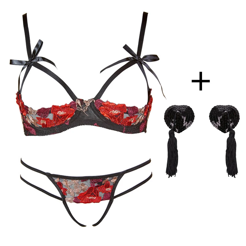 Интимное женское сексуальное нижнее белье бархатная вышивка высококачественный