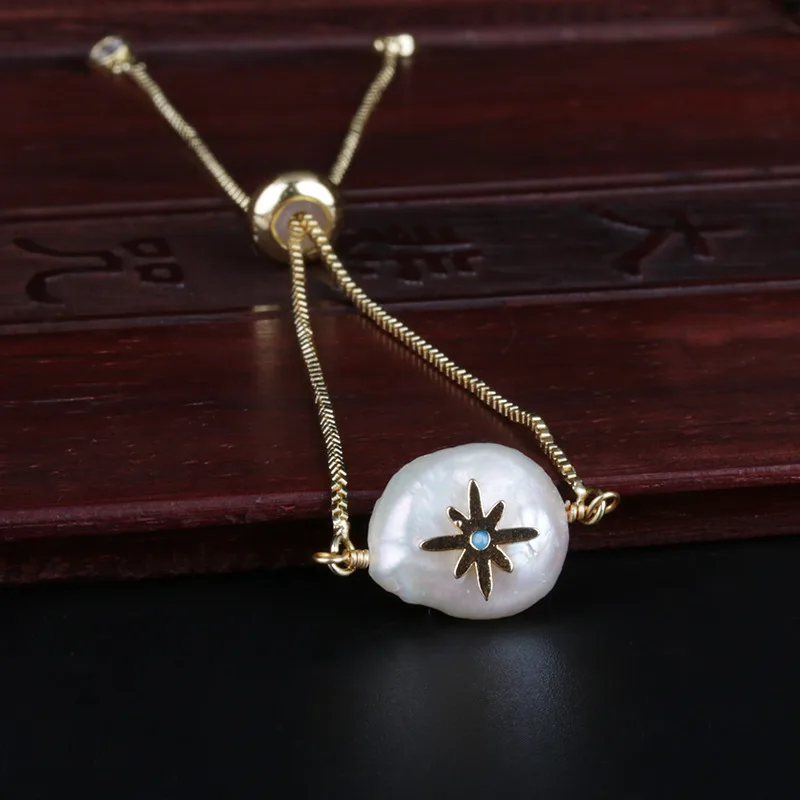 Небесно Голубой cz крошечная звезда Давида Шарм пресноводный жемчуг бусина