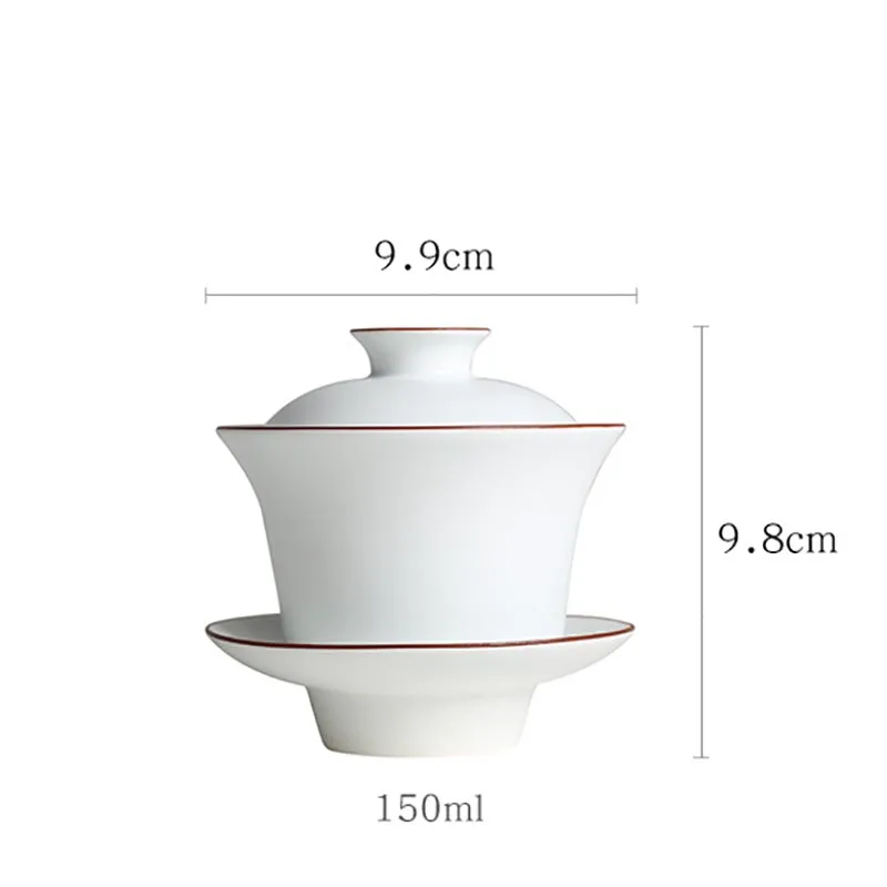 150 мл из белой керамики Gaiwan китайский фарфор Чай чашка чайный набор кунг фу
