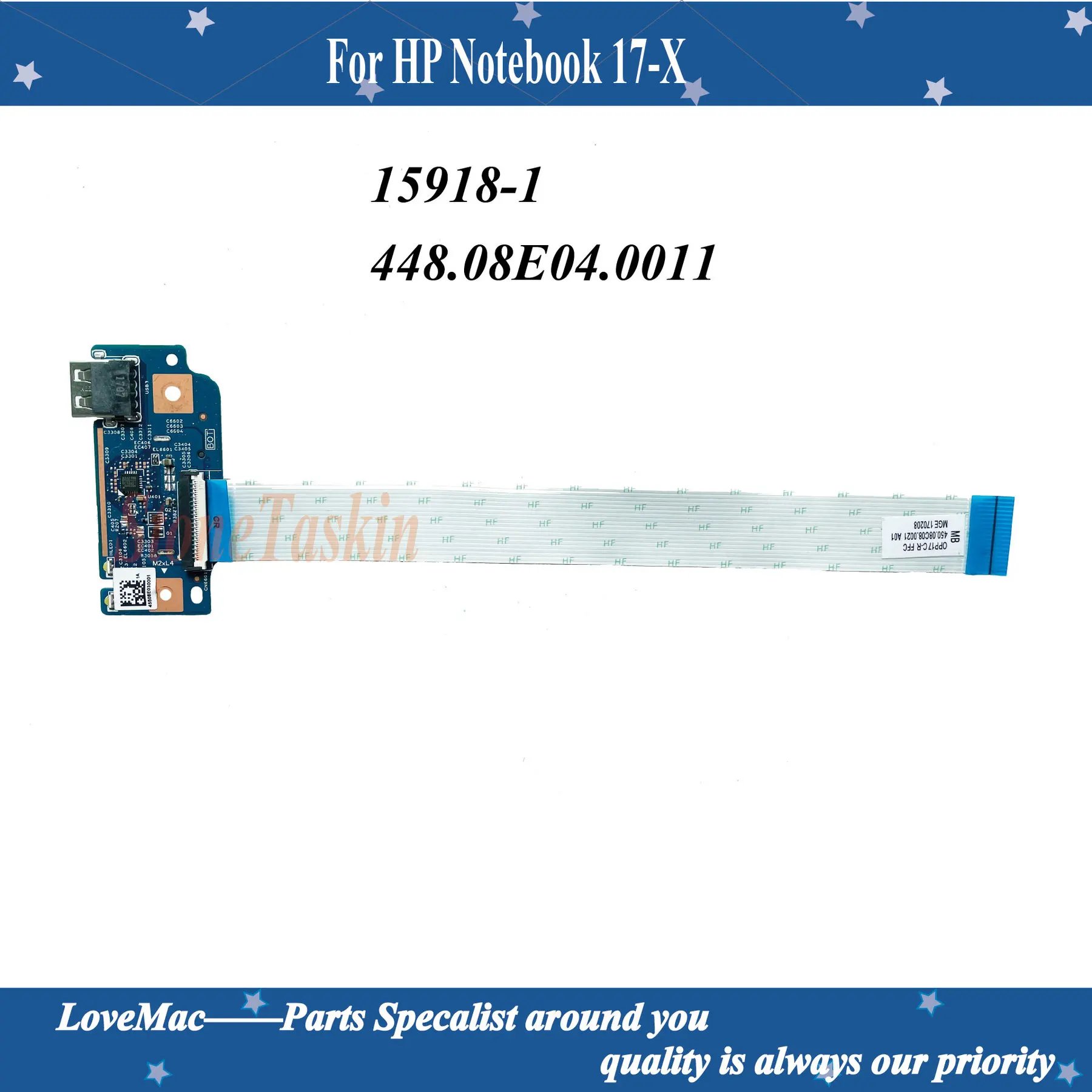 

Оригинал 15918-1 448.08E04.0011 для ноутбука HP 17-X, SD-карта, USB-порт с кабелем 100% тест
