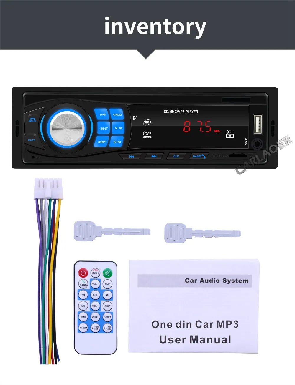 Bluetooth Autoradio 12V Car Stereo Radio FM Aux-IN Input Receiver SD USB In-dash 1 din Car MP3 Multimedia Player