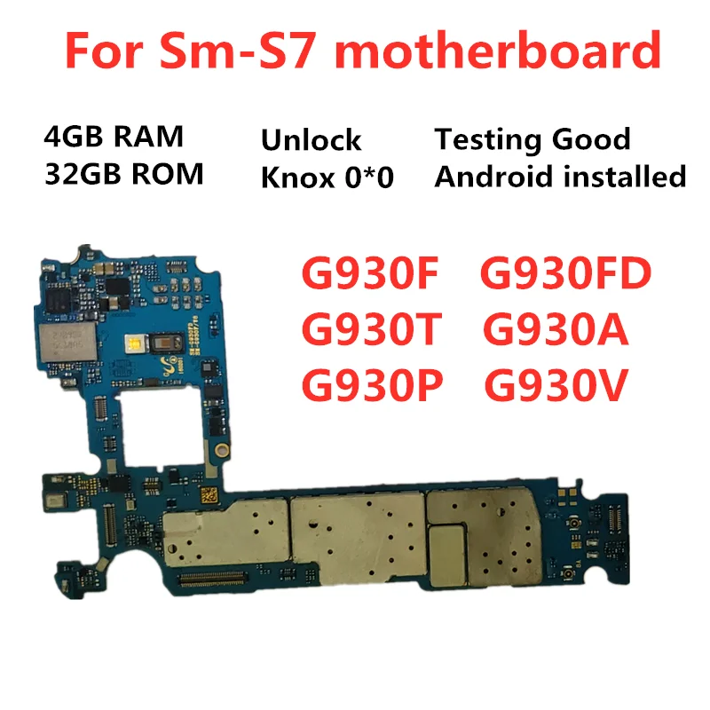 Материнская плата для samsung Galaxy S7 разблокированная материнская плата G930F G930V G930P G930A G930T G930FD материнская плата 32 Гб логические платы