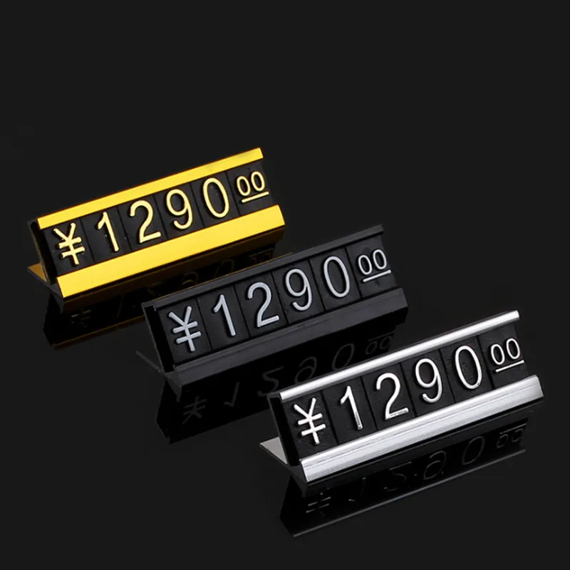 

10 Sets Adjustable Sale Price Display Tag Label 4.9*1.7 Cm Number Labels Plastic Jewelry Price Tags