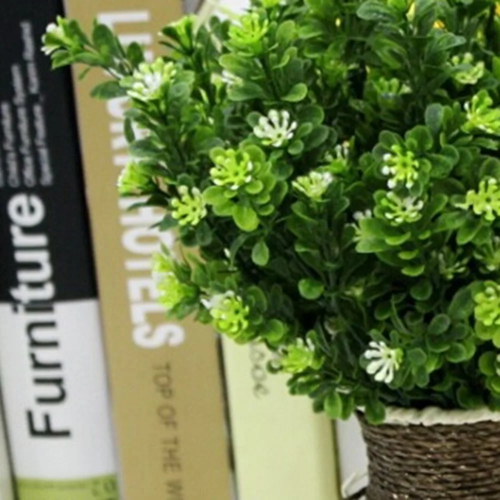 Зеленый Пластик моделирование водная трава 7 Forkweed Искусственные цветы