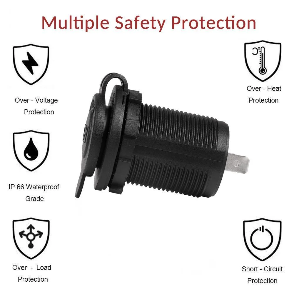 

12V Car Cigarette Lighter Waterproof Socket Auto Boat Motorcycle Tractor Power Socket Car Accessories Interior Parts