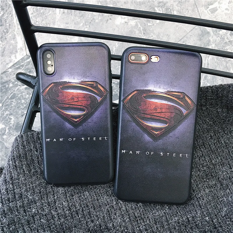 Мягкий ТПУ чехол для iPhone11 pro max XS MAX 7 8 6 6s Plus XR 10X Супермен Бэтмен Marvel чехол для телефона samsung S8 S9 Plus Note8 9