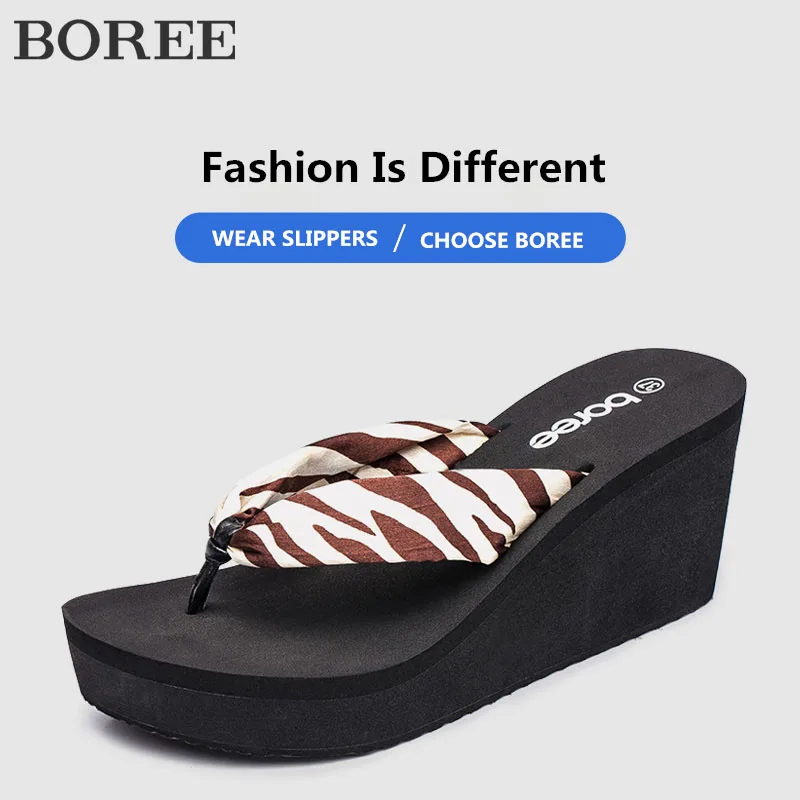 Boree/Женская обувь Шлепанцы Летние шлепанцы на высоком каблуке Пляжные уличные