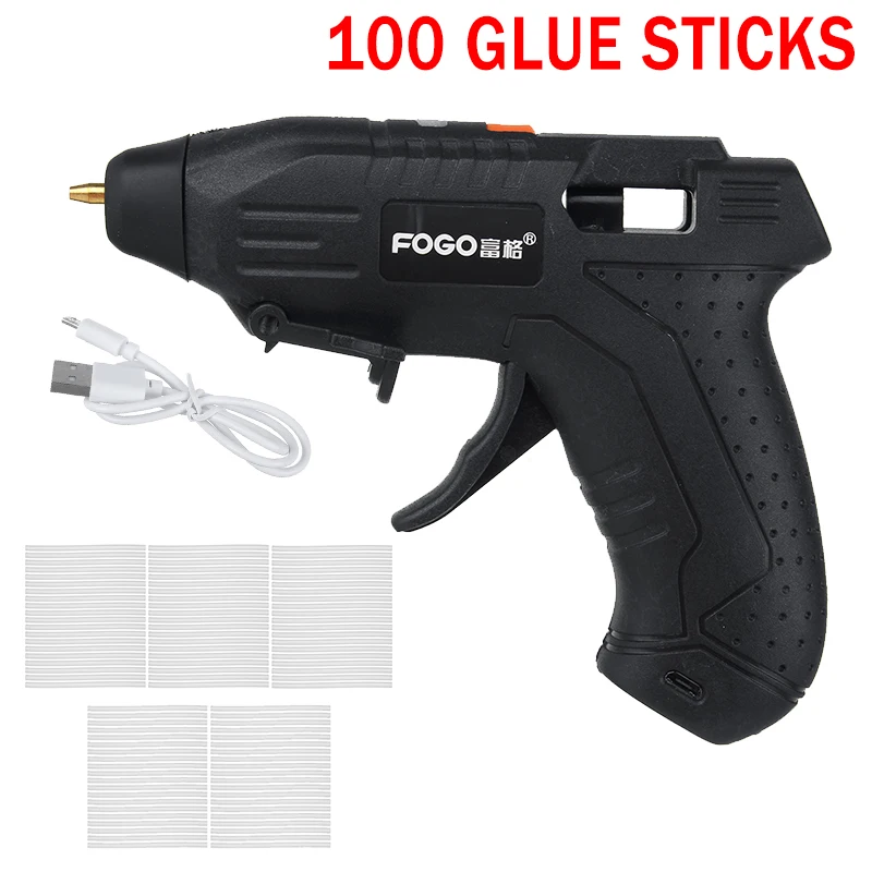 

20W Cordless Hot Melt Glue Gun With 100Pcs 7mm Glue Sticks Mini Industrial Guns Heat Temperature Thermo Electric Repair Tool