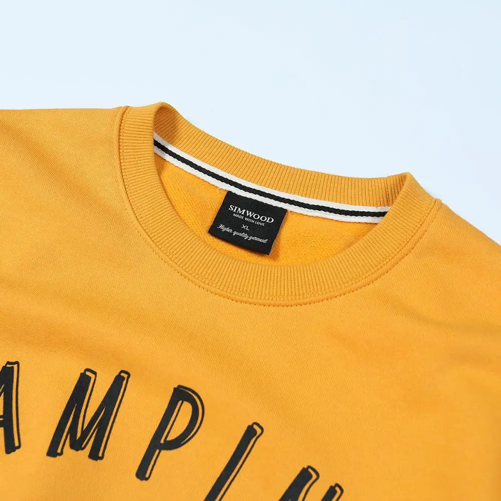 Мужская толстовка с принтом SIMWOOD Повседневная Толстовка надписью и круглым