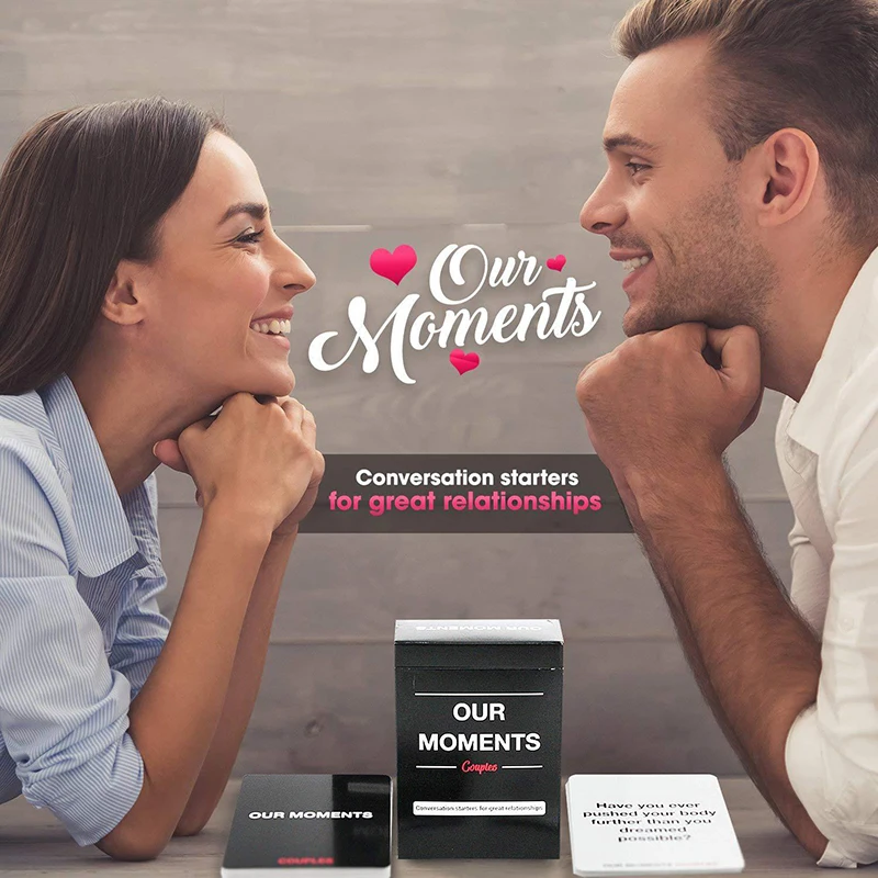 

OUR MOMENTS Couples 100 Thought Provoking Conversation Starters for Great Relationships Fun Conversation Cards Game for Couples