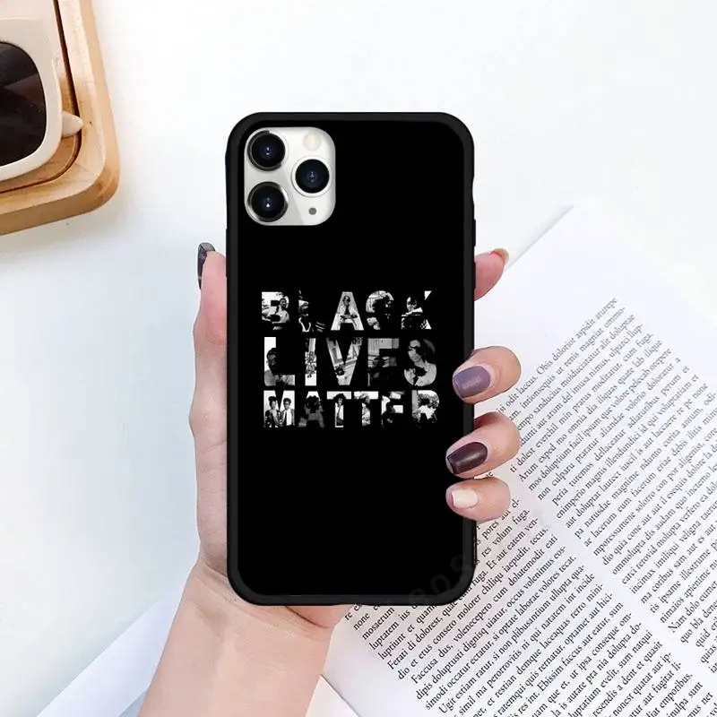 

Black Live Matter text pattern Phone Case for iPhone 11 12 pro XS MAX 8 7 6 6S Plus X 5S SE 2020 XR Luxury brand shell funda
