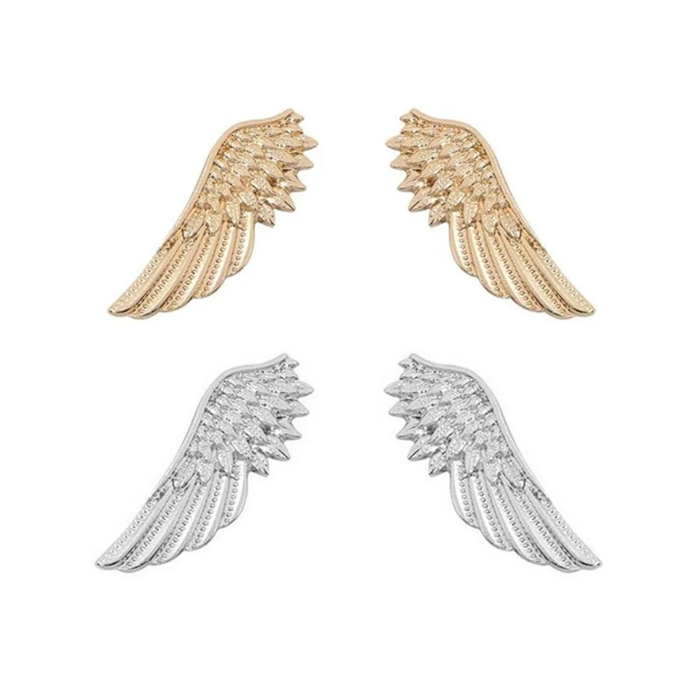 

DoreenBeads 1.3x3.8cm Wing Shape Badge Punk Fashion Brooch Pin for Women Men Coat Suit Shirt Collar Ornaments Accessory 1 Pair