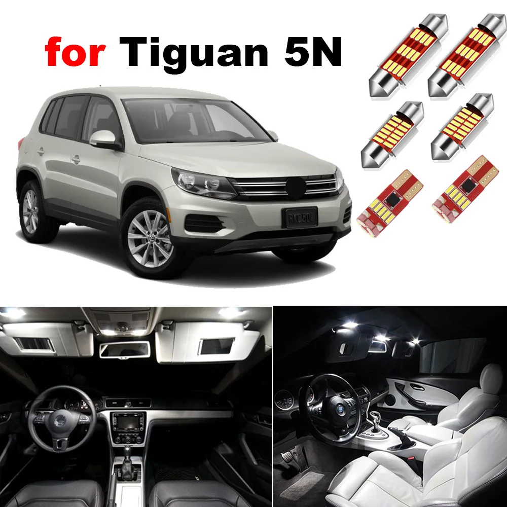 12 шт. для Фольксваген Tiguan 5N 2007 2016 светодиодный светильник Canbus купольная карта