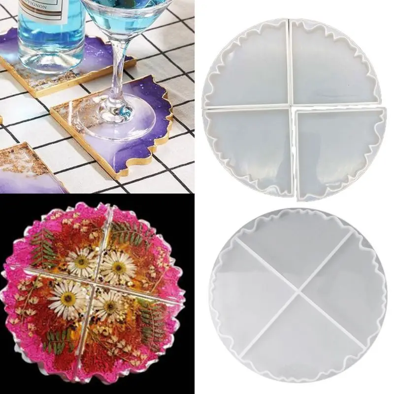 

2Pcs Silicone Interlocked Coaster Mold Irregular Cup Bowl Mats Epoxy Resin Molds