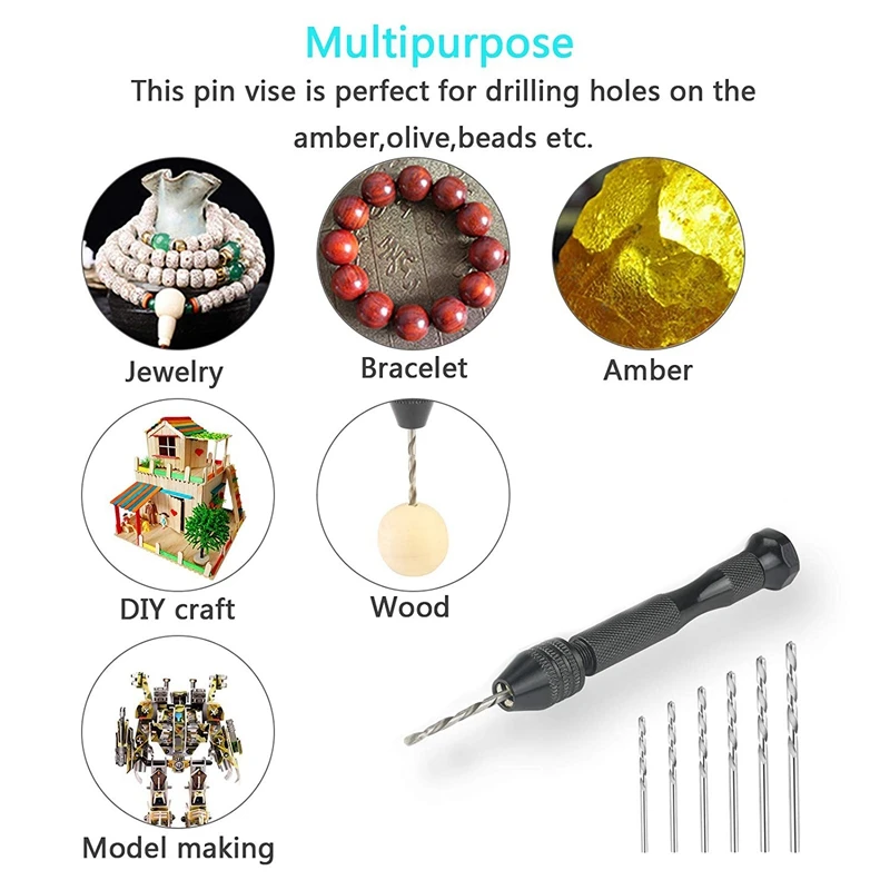 

Hand Drill Set Precision Pin Vise With 49 Pcs Mini Twist Drill Bits For Model,Diy,Jewelry Making,Multipurpose Rotary Tool Drilli