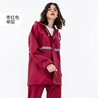korean reusable raincoat military wader pants shiny personal protection suit backpacks adults poncho manteau femme home eg50yy