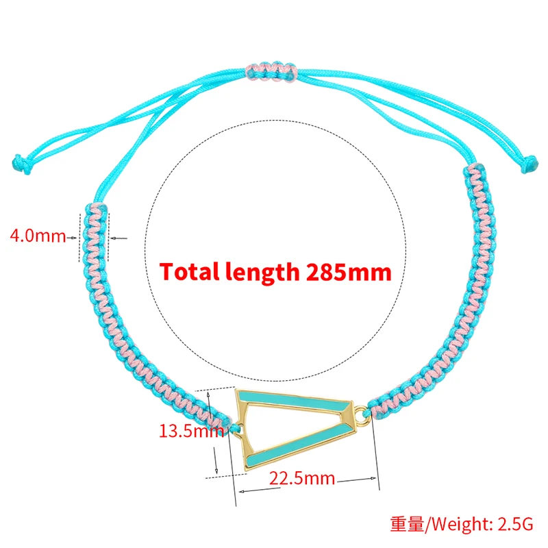 ZHUKOU хит треугольный женский браслет неоновая Радуга эмаль ручная работа ремешок