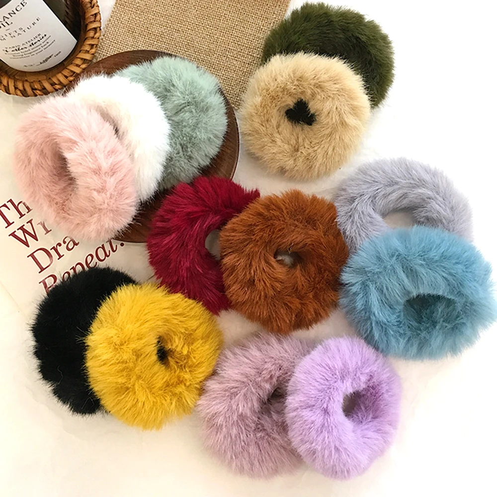 Резинка для волос из искусственного кроличьего меха девочек| |