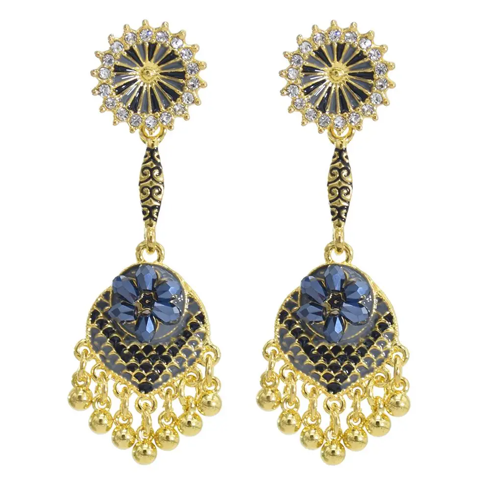 2020 New Fashion Trendy Earrings Female all-match out For Women Colorful flowerswith Bells Rhinestones | Украшения и аксессуары
