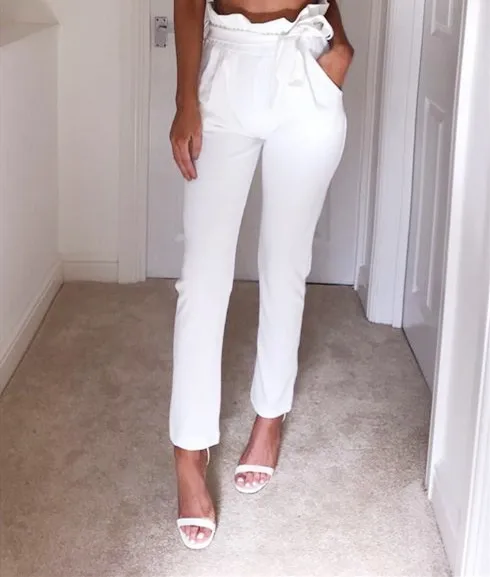 

Goocheer Fashion High Waist Pencil Pants Women Casual Elegant Pockets Pants Female Solid skinny Trousers Female Bottom OL Pants