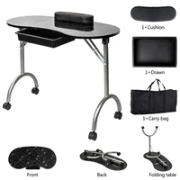 portable mdf manicure nail table with arm rest drawer salon spa nail equipment with dust collector cushion nail salon spa
