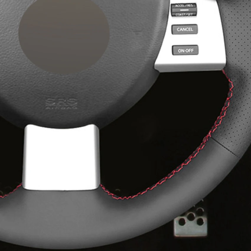 Черный ПУ Искусственная Кожа DIY Чехол рулевого колеса автомобиля для Nissan Quest 2004 2010