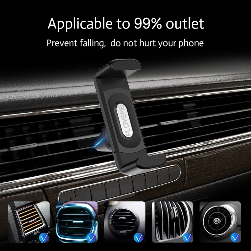 FLOVEME Car Holder for Phone in Air Vent Mount 360 Rotation iPhone Samsung Mobile Stand | Мобильные телефоны и аксессуары