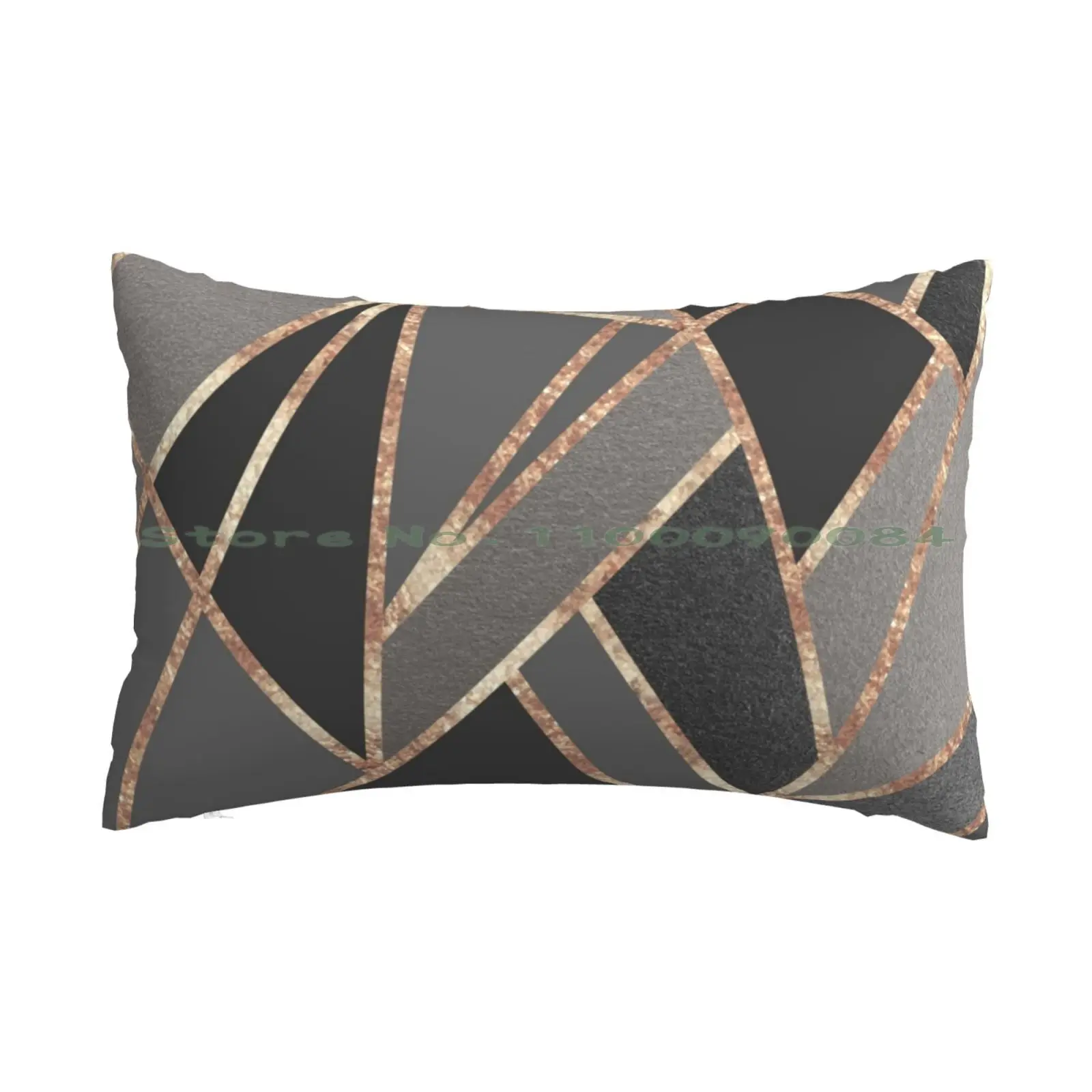 

Classic Silver Gray Charcoal Rose Gold Geo #1 #geometric #decor #art Pillow Case 20x30 50*75 Sofa Bedroom Graphic Design