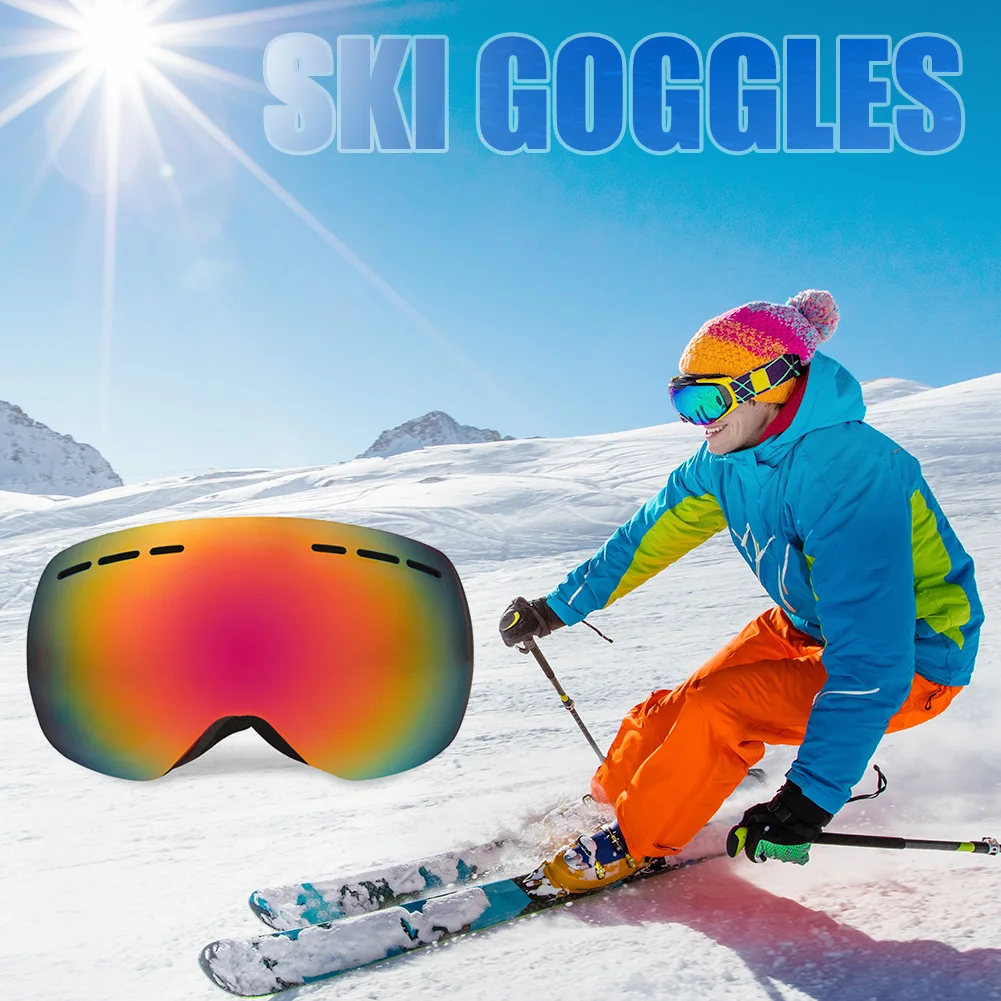 

Ski Goggles Winter Snowboard Snow Eyewear UV400 Dustproof Outdoor Sports Moto Cycling Glasses Anti-fog Snowmobile Skiing Glasses