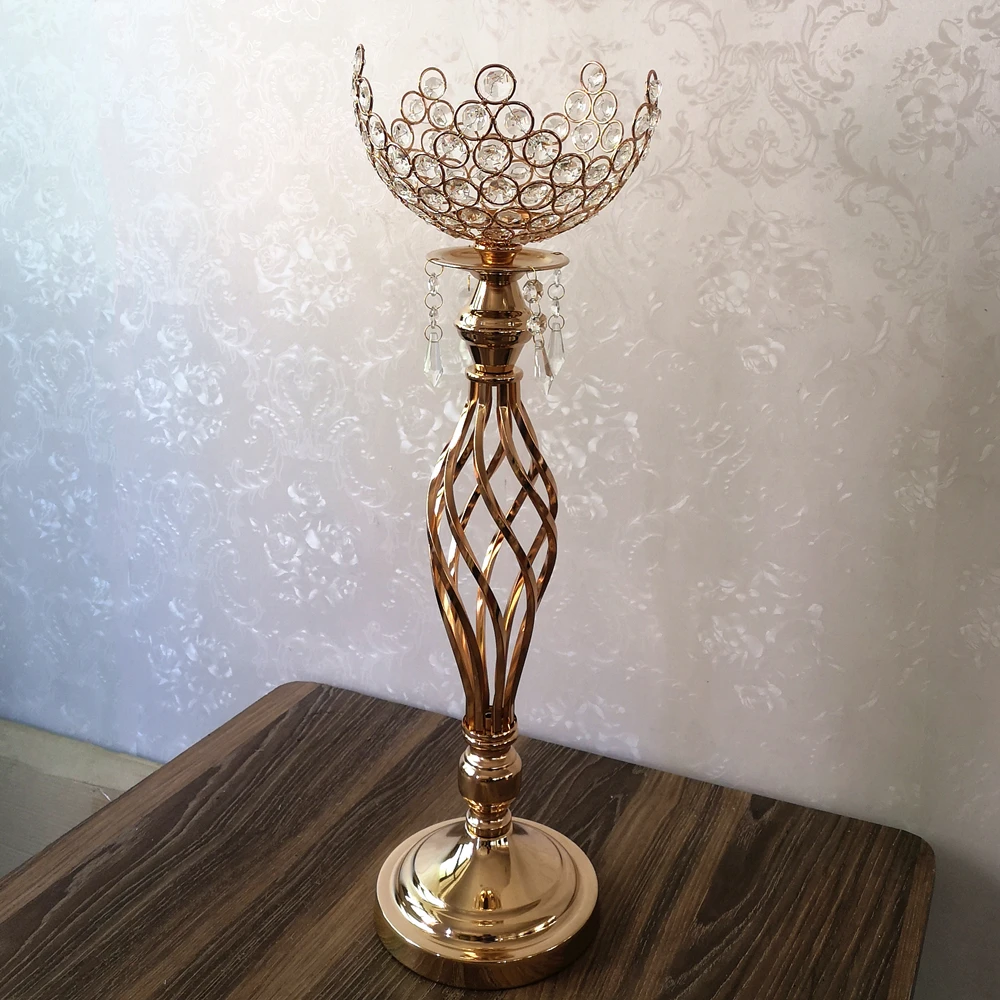 

Crystal Candle Holder Metal Candle Stand Wedding Candelabra/Centerpiece Flower Vase For Home Party Decoration Candlestick