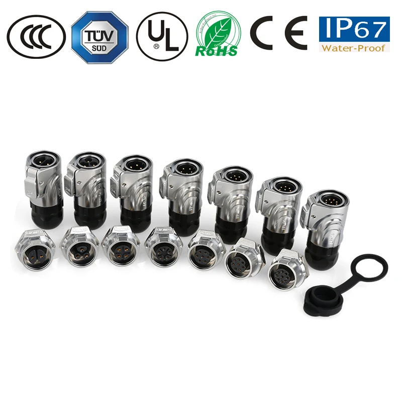 Уличный металлический круглый водонепроницаемый кабель M16 2/3/4/5/7/8 контактов