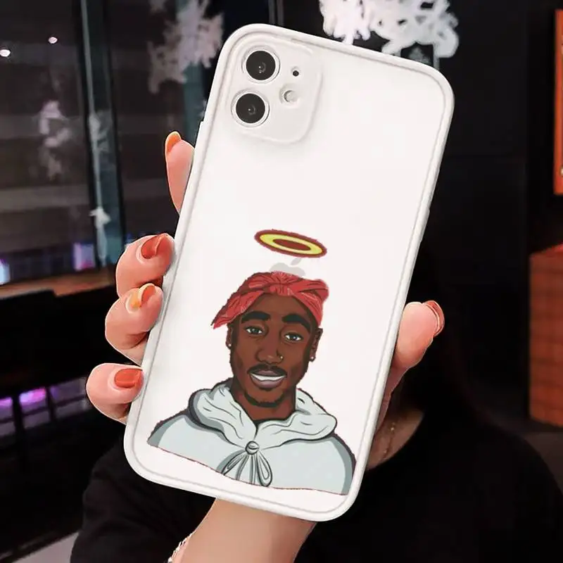 

Rapper 2pac cartoon Phone Case matte transparent For iphone 7 8 11 12 plus mini x xs xr pro max cover