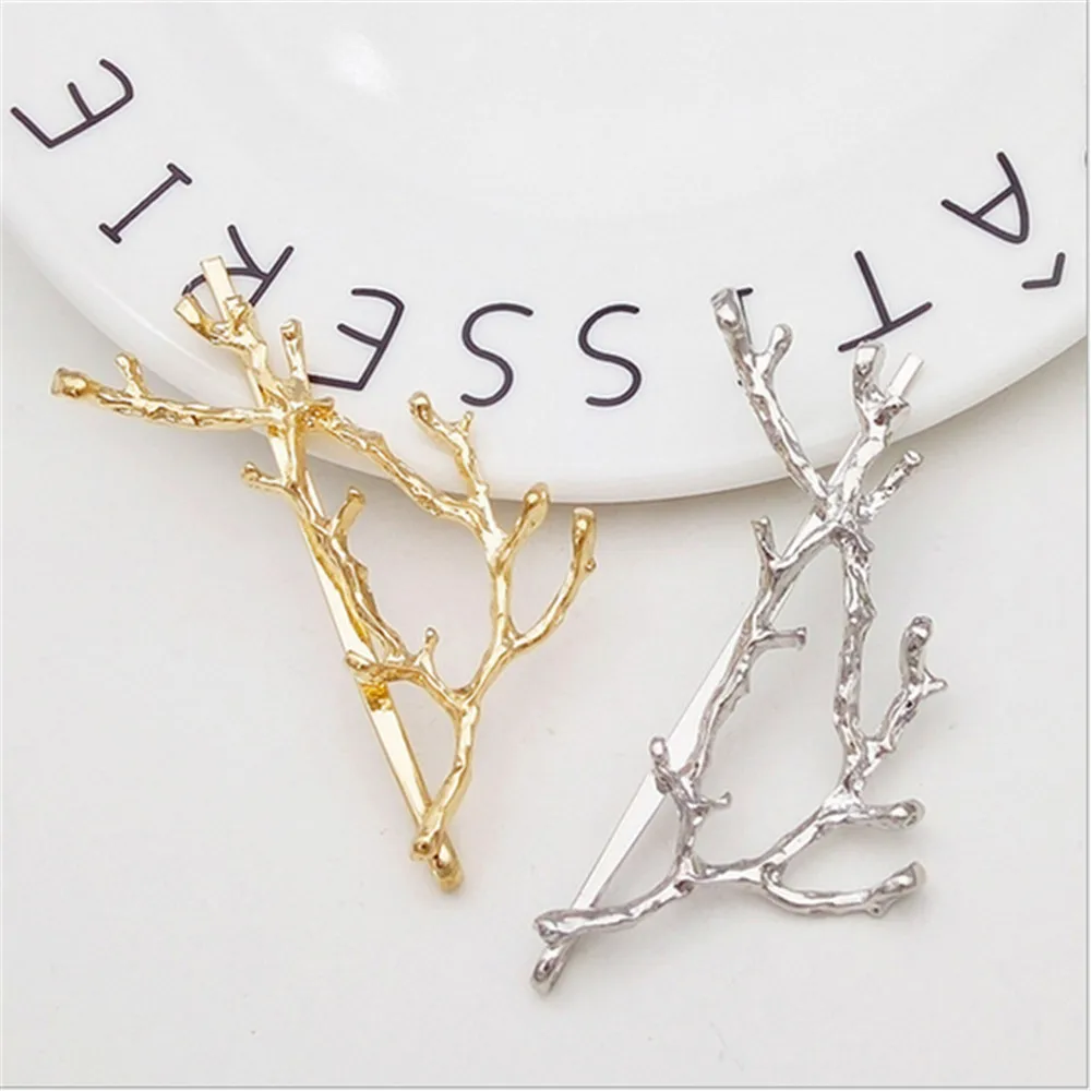 

1PC Branch Leaves Hairpin Fashion Metal Antler Branch Alloy Barrettes Bobby Hair Clips Pin Styling Tool Women Girls Gold/Silver