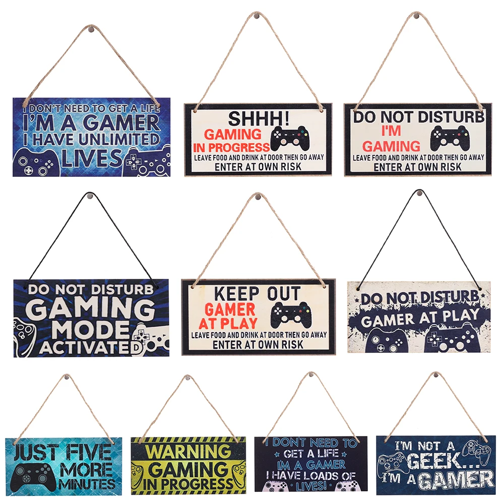 

Gaming Room Sign Wood Plaque Do Not Disturb Hanging Pendant I'm Gamer Door Wall Decor Novelty Gift For Teens, Boyfriend, Husband