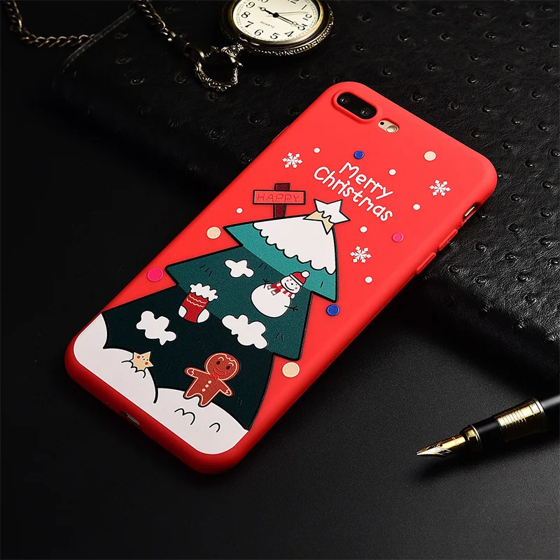 Красный роскошный Рождественский подарок дерево снег чехол для телефона Apple iPhone