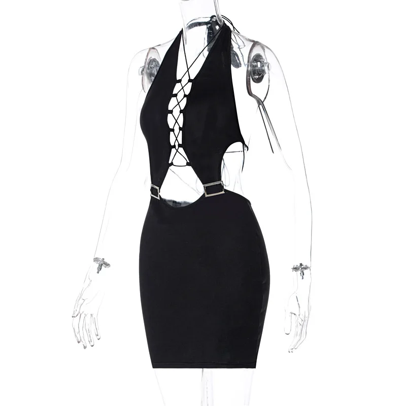 

Y2K Backless Bandage Dresses Women's Summer Sundresses Sexy Dress Beach Vintage Strap for Party Gothic Clothes Strappy Bodycon