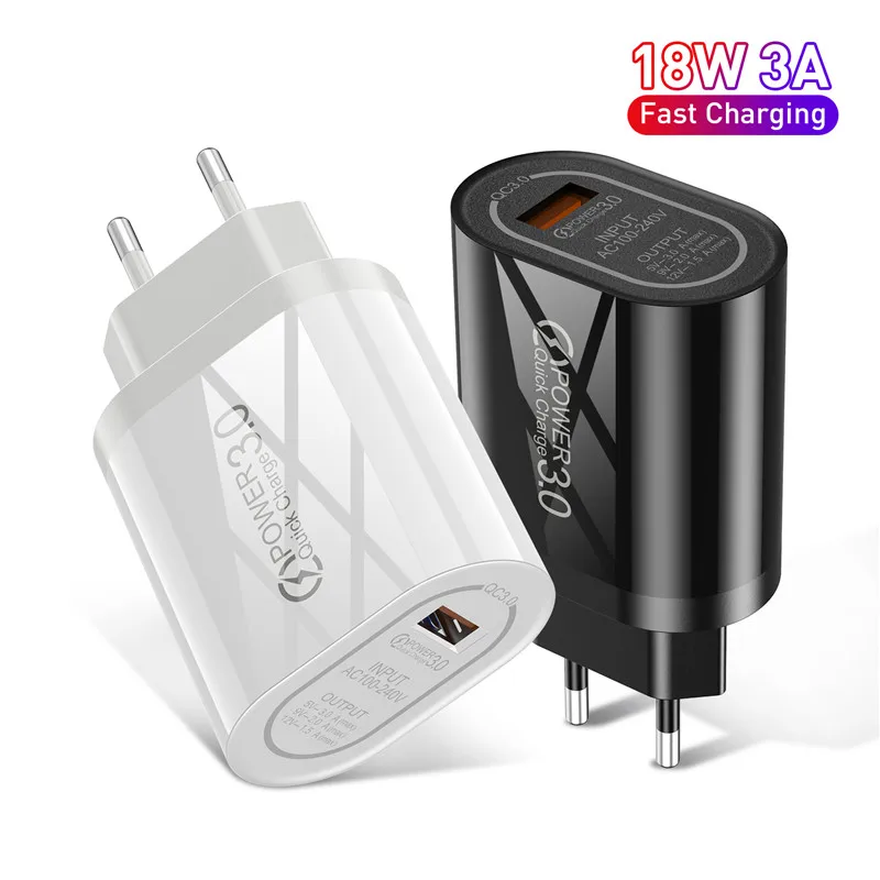 Быстрое настенное зарядное устройство QC 3 0 для ЕС портативное быстрое с одним usb