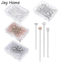 100pcs sewing straight pins pearl head pins crystal head corsage pins for dressmaking jewelry diy crafting clothes decoration