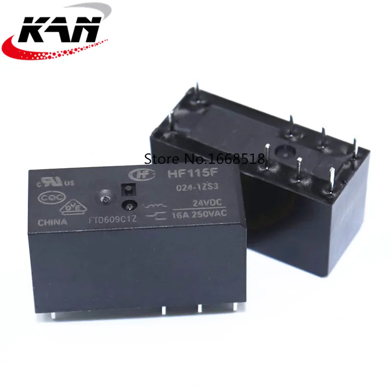 Реле HF115F-005-1ZS3 HF115F-012-1ZS3 10 шт. HF115F-024-1ZS3 250 В 16 А 8-контактное реле 5 В/12 В/24 постоянного