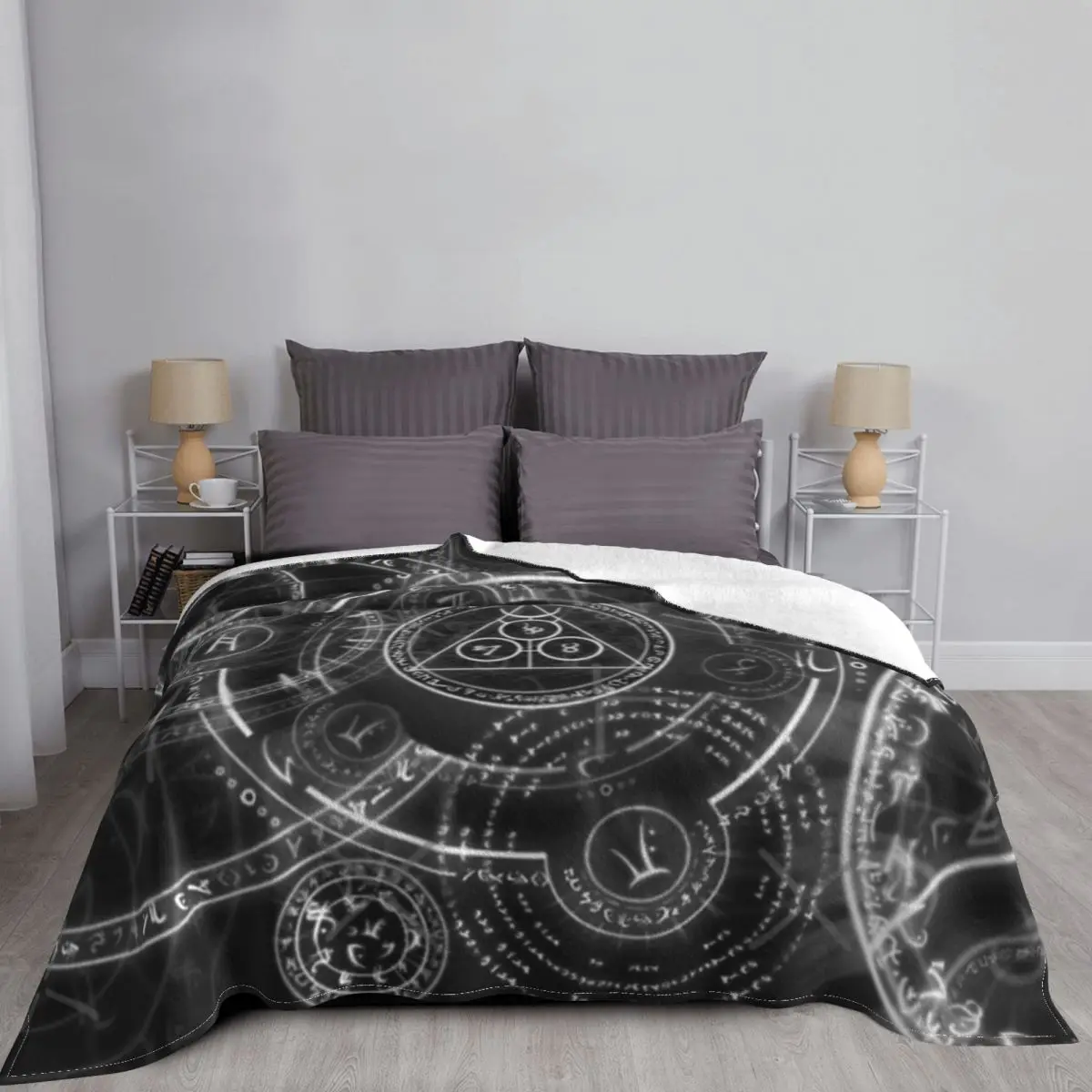 Manta de runas vikingas, colcha a cuadros para cama, toalla de playa, manta doble, fundas de cama de invierno-5